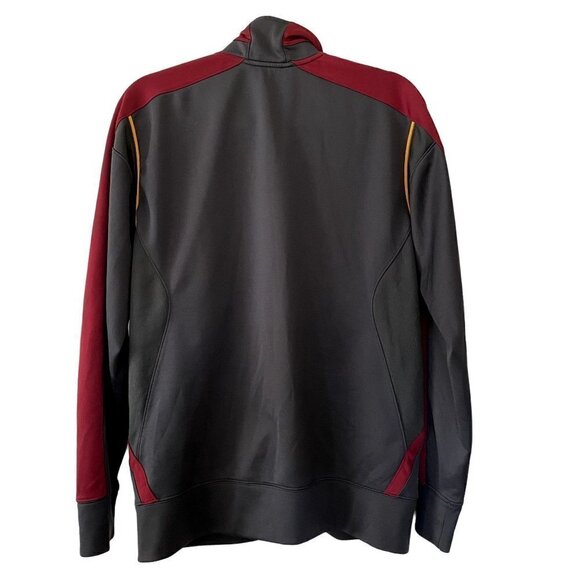Nike | Varsity Zip Up Jacket with Letter N Embroidery | Red & Grey | Size: Large - Picture 2 of 8